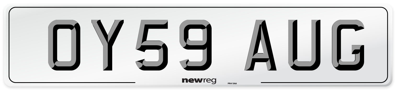 OY59 AUG Number Plate from New Reg